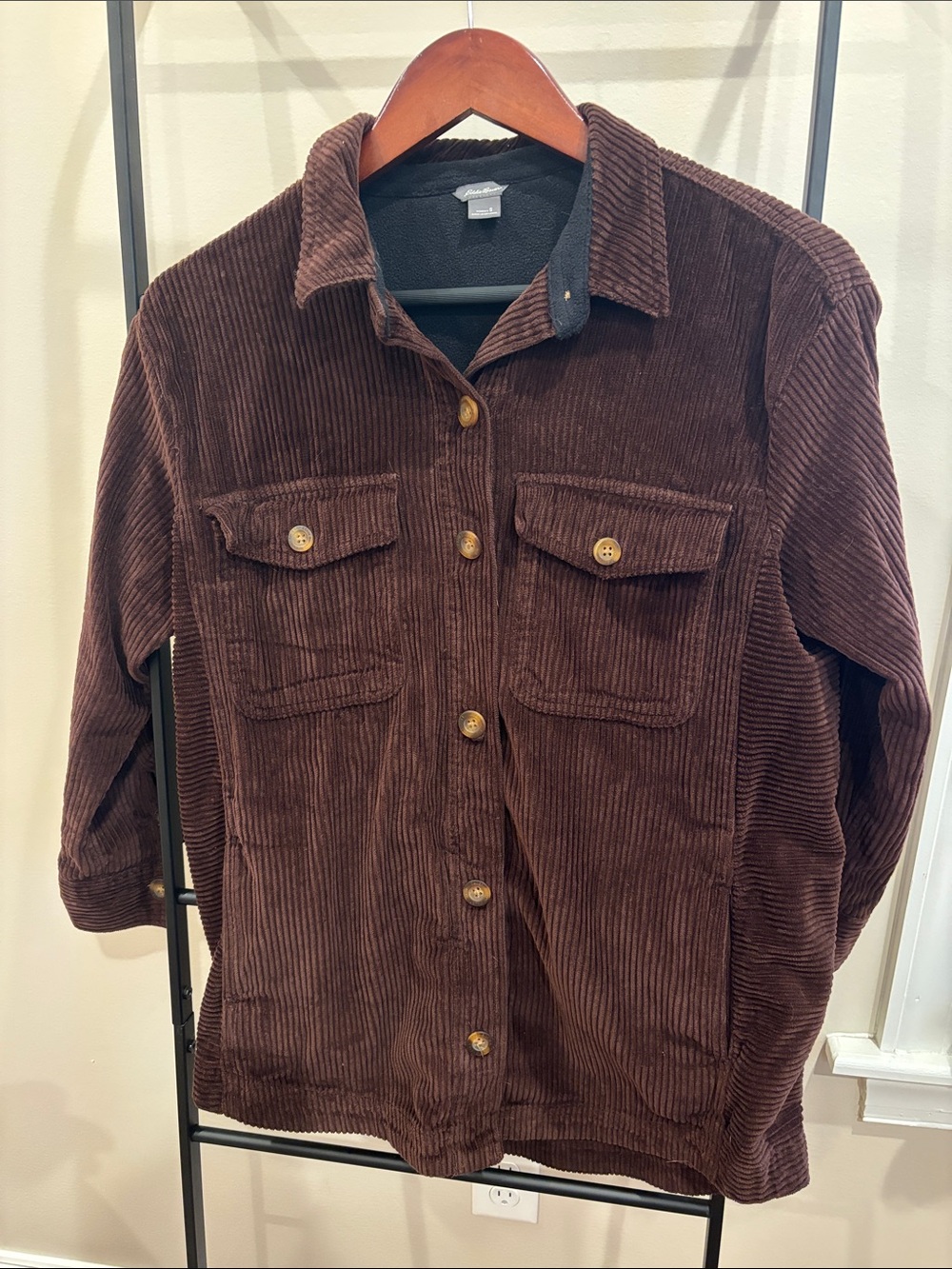 Eddie Bauer Brown Corduroy Shirt Jacket